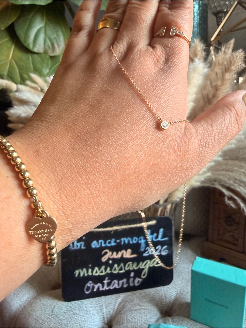 Tiffany & Co. 18k Rose Gold Diamond by the Yard Necklace